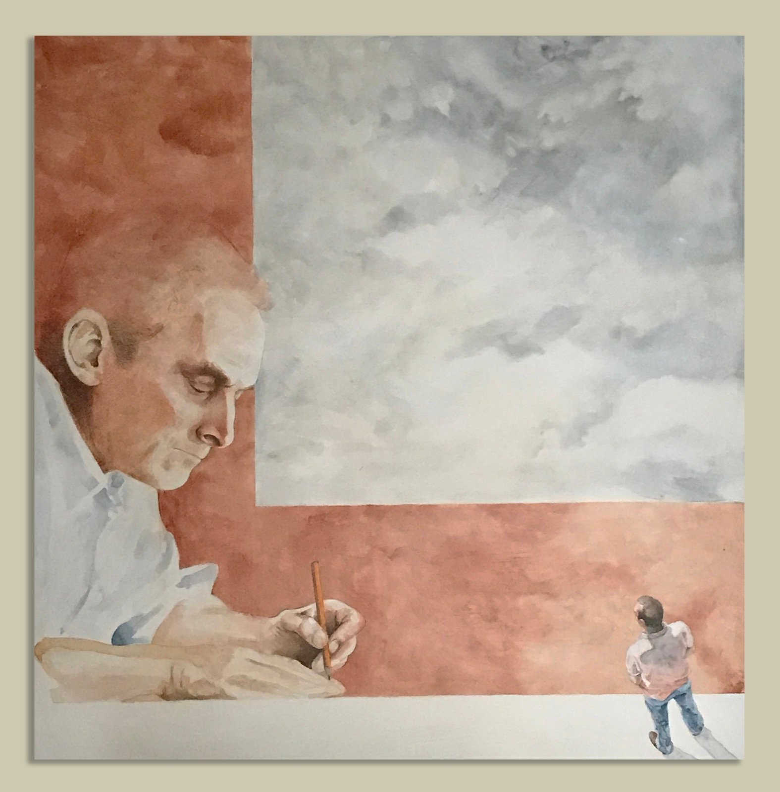 Manuel Díaz Gallego en el estudio — autorretrato